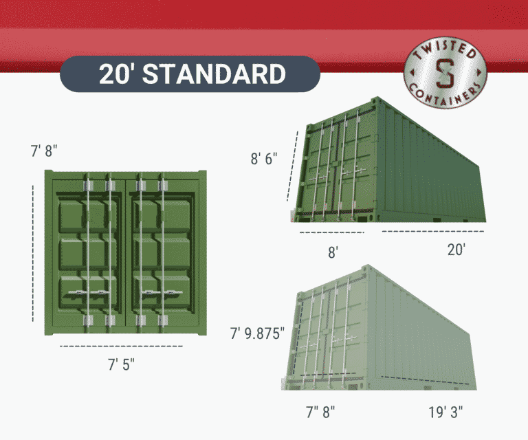20 foot shipping container dimensions