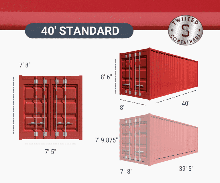 40 foot shipping container dimensions